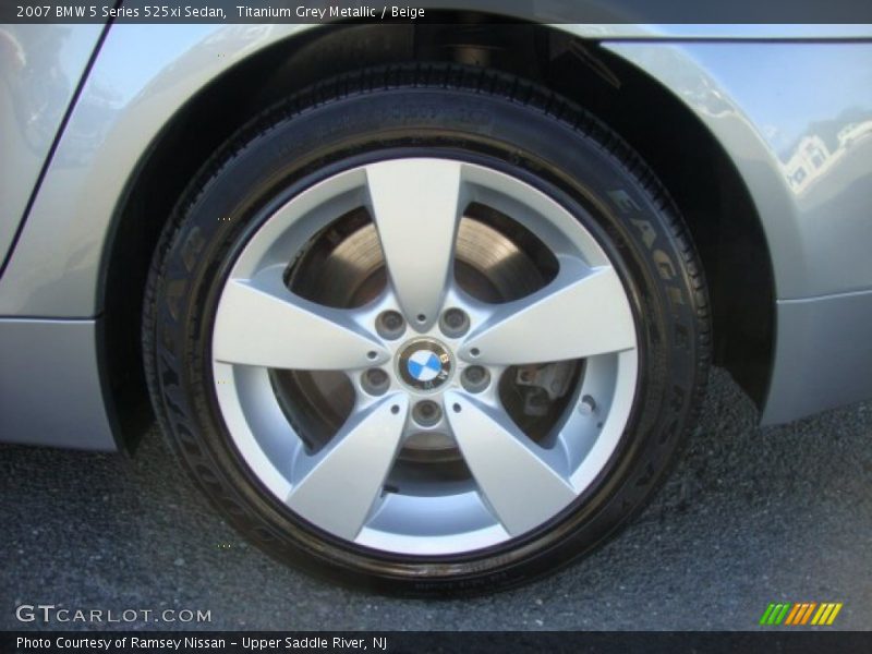 Titanium Grey Metallic / Beige 2007 BMW 5 Series 525xi Sedan
