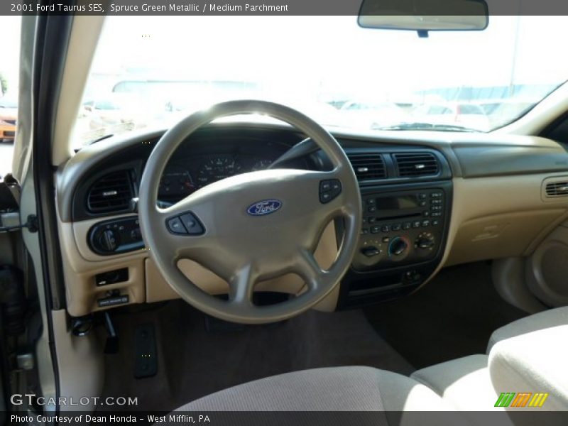 Spruce Green Metallic / Medium Parchment 2001 Ford Taurus SES