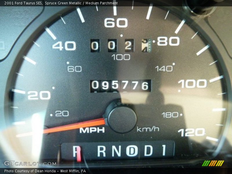 Spruce Green Metallic / Medium Parchment 2001 Ford Taurus SES