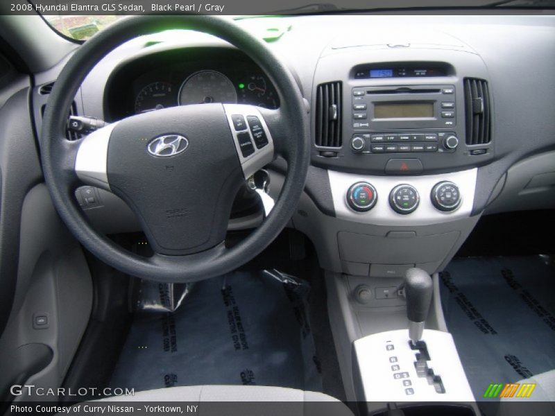 Black Pearl / Gray 2008 Hyundai Elantra GLS Sedan