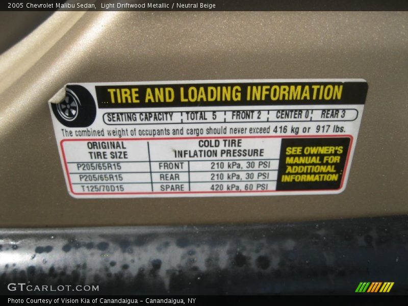 Light Driftwood Metallic / Neutral Beige 2005 Chevrolet Malibu Sedan