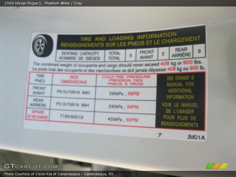 Phantom White / Gray 2009 Nissan Rogue S