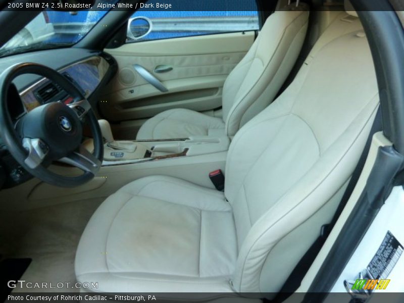 Alpine White / Dark Beige 2005 BMW Z4 2.5i Roadster