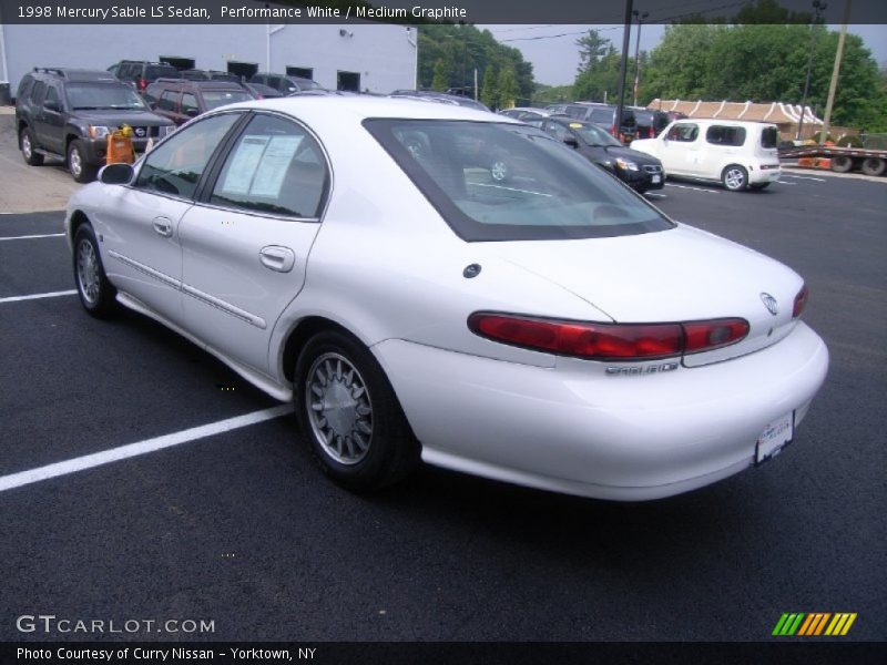 Performance White / Medium Graphite 1998 Mercury Sable LS Sedan