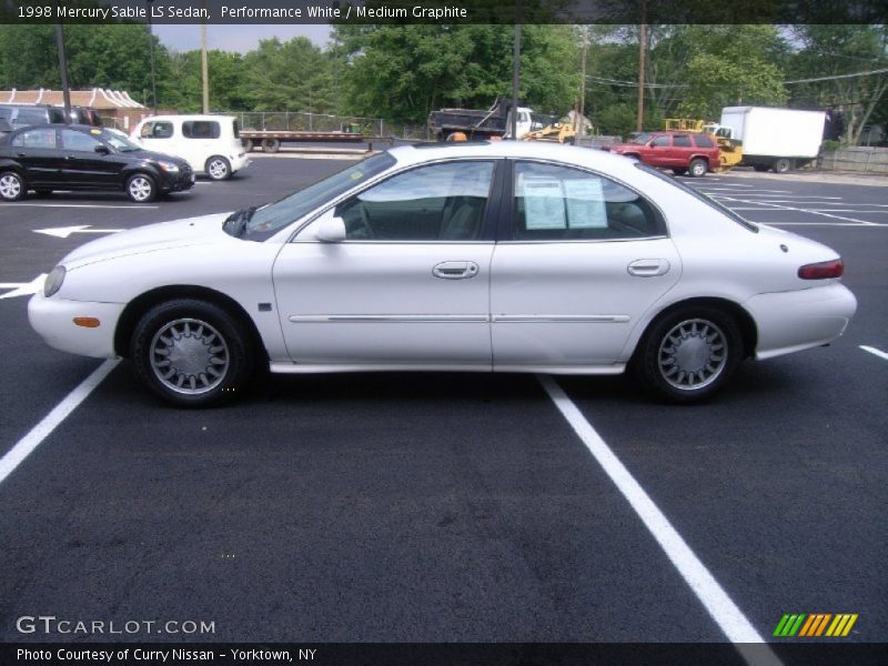 Performance White / Medium Graphite 1998 Mercury Sable LS Sedan