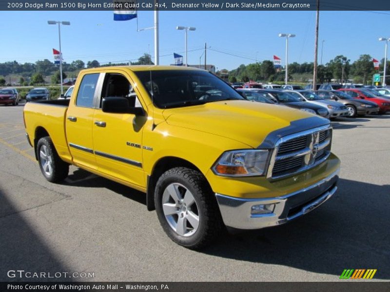Detonator Yellow / Dark Slate/Medium Graystone 2009 Dodge Ram 1500 Big Horn Edition Quad Cab 4x4