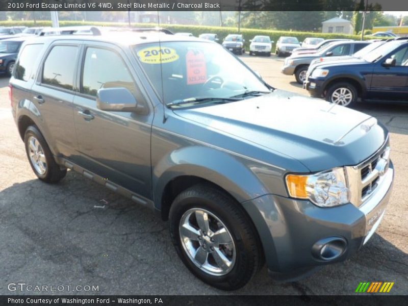 Steel Blue Metallic / Charcoal Black 2010 Ford Escape Limited V6 4WD