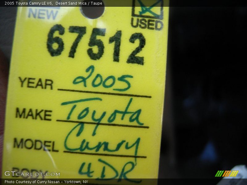 Desert Sand Mica / Taupe 2005 Toyota Camry LE V6