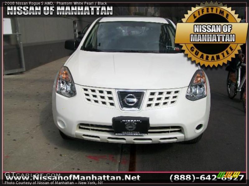 Phantom White Pearl / Black 2008 Nissan Rogue S AWD