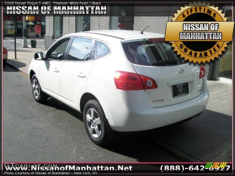 Phantom White Pearl / Black 2008 Nissan Rogue S AWD