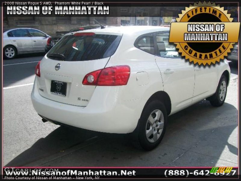 Phantom White Pearl / Black 2008 Nissan Rogue S AWD