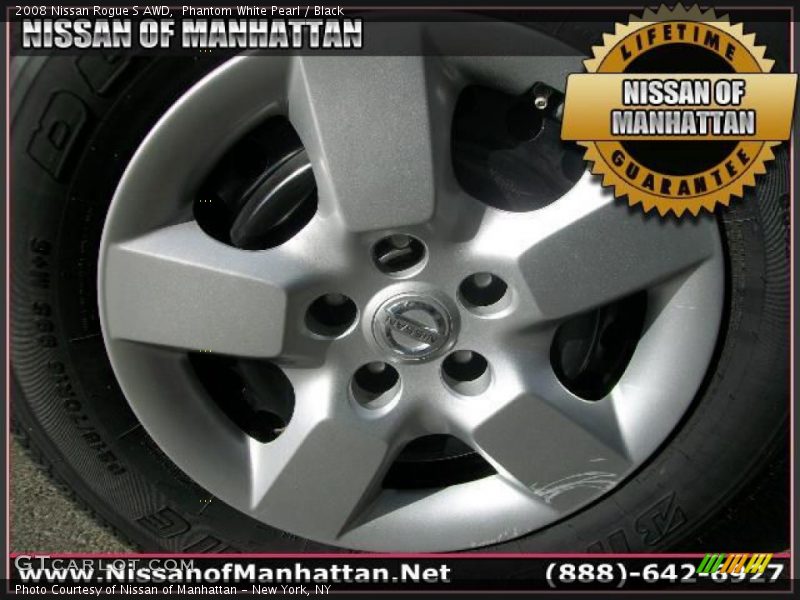 Phantom White Pearl / Black 2008 Nissan Rogue S AWD
