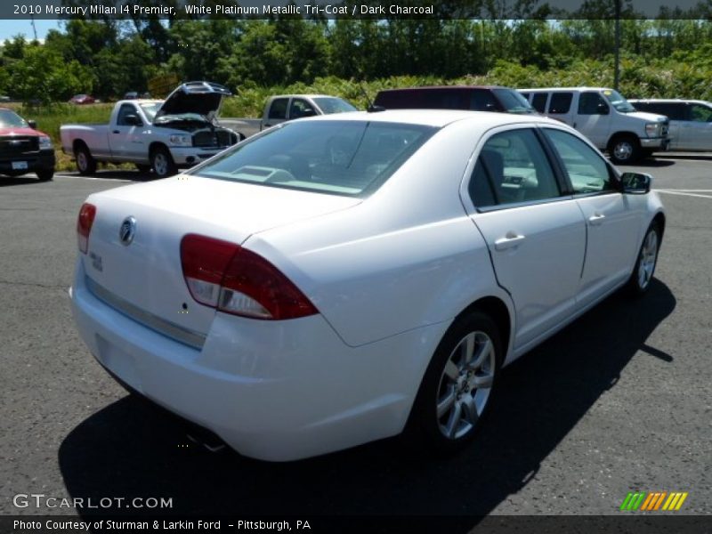 White Platinum Metallic Tri-Coat / Dark Charcoal 2010 Mercury Milan I4 Premier