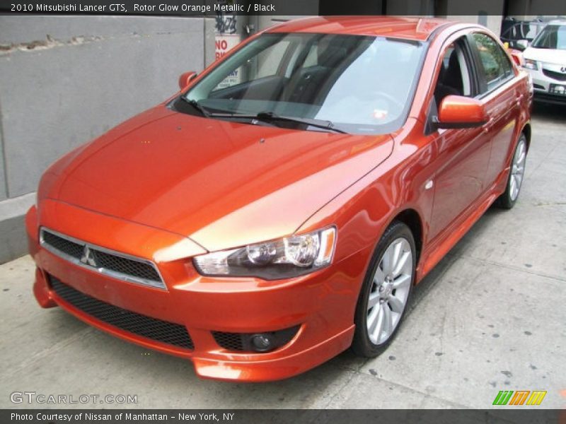 Rotor Glow Orange Metallic / Black 2010 Mitsubishi Lancer GTS