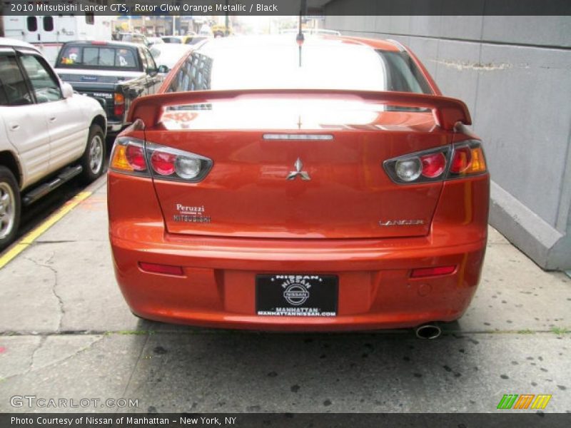Rotor Glow Orange Metallic / Black 2010 Mitsubishi Lancer GTS