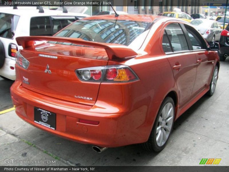 Rotor Glow Orange Metallic / Black 2010 Mitsubishi Lancer GTS