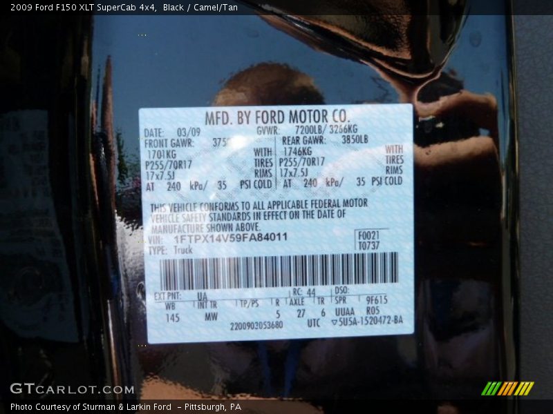 Black / Camel/Tan 2009 Ford F150 XLT SuperCab 4x4