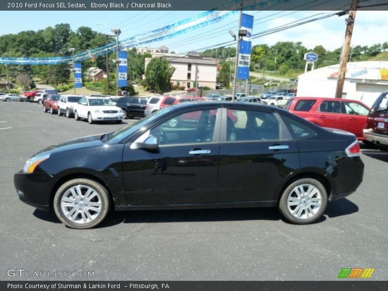 Ebony Black / Charcoal Black 2010 Ford Focus SEL Sedan