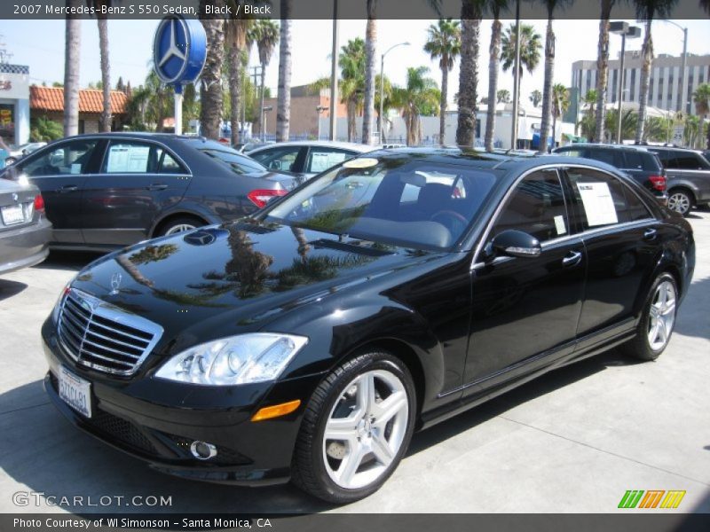 Black / Black 2007 Mercedes-Benz S 550 Sedan