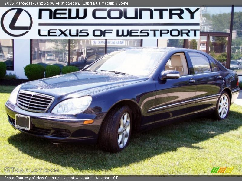 Capri Blue Metallic / Stone 2005 Mercedes-Benz S 500 4Matic Sedan