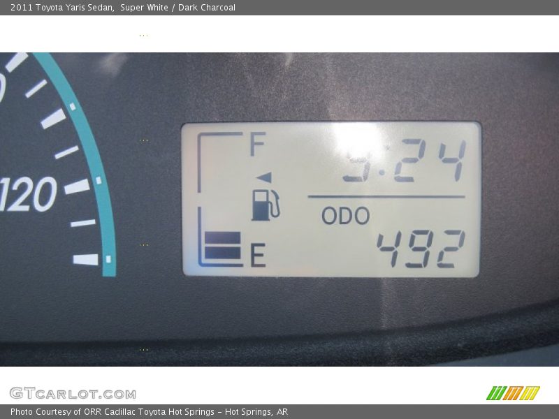 Super White / Dark Charcoal 2011 Toyota Yaris Sedan