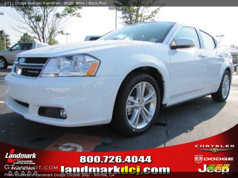 Bright White / Black/Red 2011 Dodge Avenger Mainstreet