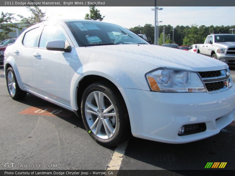 Bright White / Black/Red 2011 Dodge Avenger Mainstreet