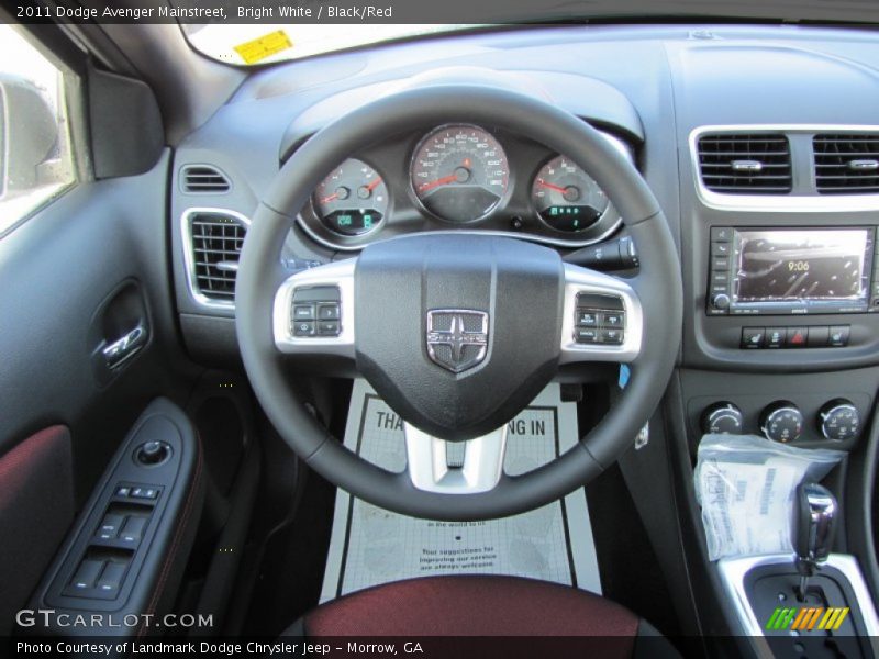 Bright White / Black/Red 2011 Dodge Avenger Mainstreet