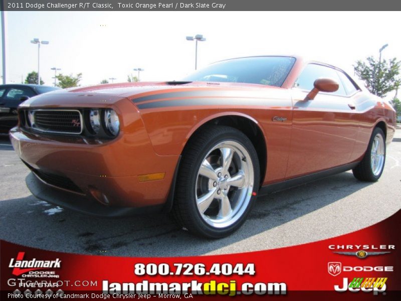 Toxic Orange Pearl / Dark Slate Gray 2011 Dodge Challenger R/T Classic