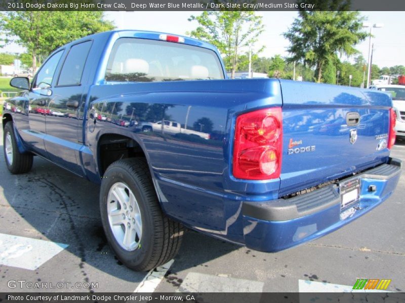Deep Water Blue Metallic / Dark Slate Gray/Medium Slate Gray 2011 Dodge Dakota Big Horn Crew Cab