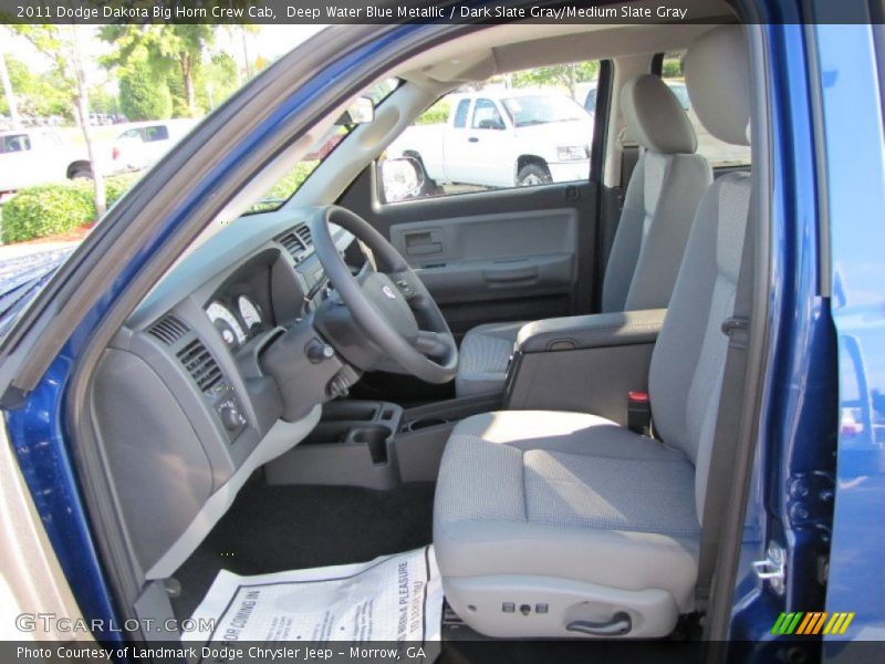 Deep Water Blue Metallic / Dark Slate Gray/Medium Slate Gray 2011 Dodge Dakota Big Horn Crew Cab
