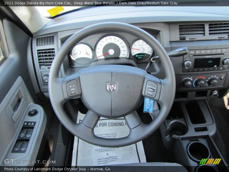 Deep Water Blue Metallic / Dark Slate Gray/Medium Slate Gray 2011 Dodge Dakota Big Horn Crew Cab