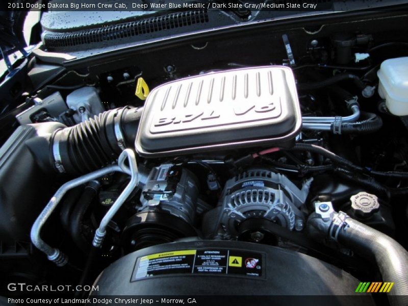 Deep Water Blue Metallic / Dark Slate Gray/Medium Slate Gray 2011 Dodge Dakota Big Horn Crew Cab