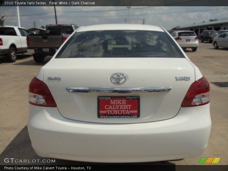 Polar White / Dark Charcoal 2010 Toyota Yaris Sedan