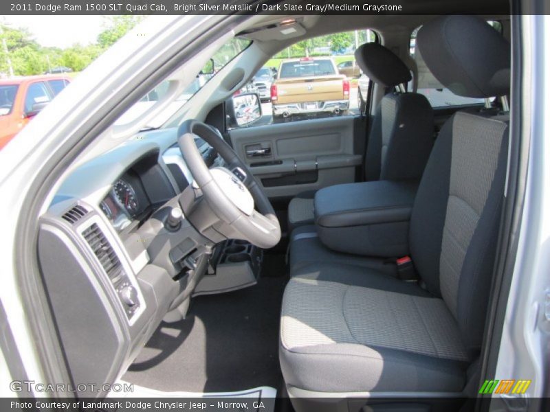 Bright Silver Metallic / Dark Slate Gray/Medium Graystone 2011 Dodge Ram 1500 SLT Quad Cab