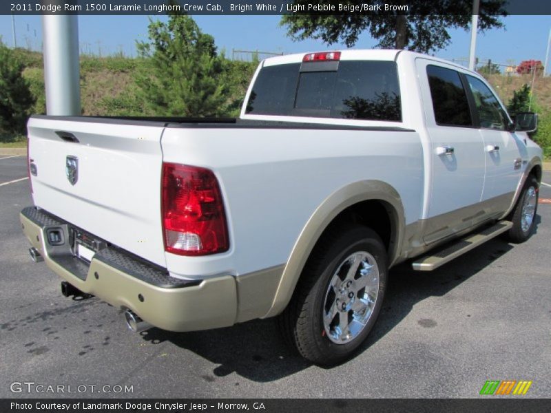 Bright White / Light Pebble Beige/Bark Brown 2011 Dodge Ram 1500 Laramie Longhorn Crew Cab