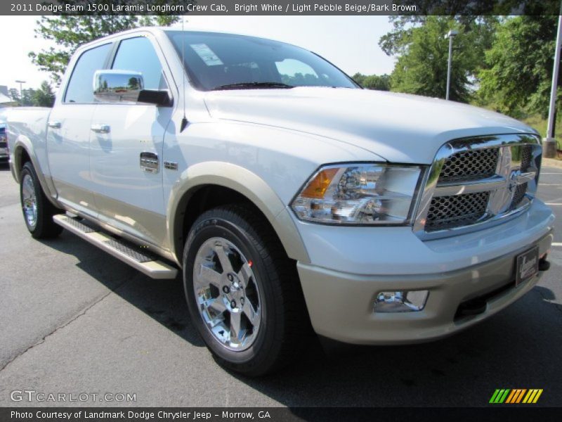 Bright White / Light Pebble Beige/Bark Brown 2011 Dodge Ram 1500 Laramie Longhorn Crew Cab
