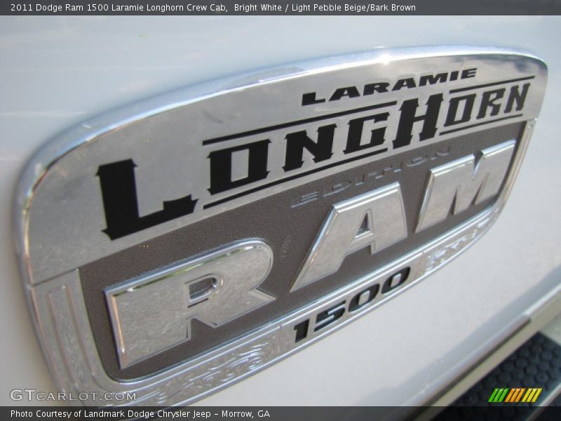 Bright White / Light Pebble Beige/Bark Brown 2011 Dodge Ram 1500 Laramie Longhorn Crew Cab