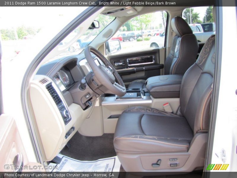 Bright White / Light Pebble Beige/Bark Brown 2011 Dodge Ram 1500 Laramie Longhorn Crew Cab