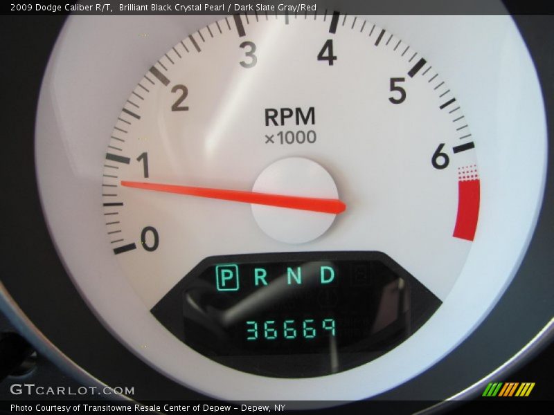 Brilliant Black Crystal Pearl / Dark Slate Gray/Red 2009 Dodge Caliber R/T