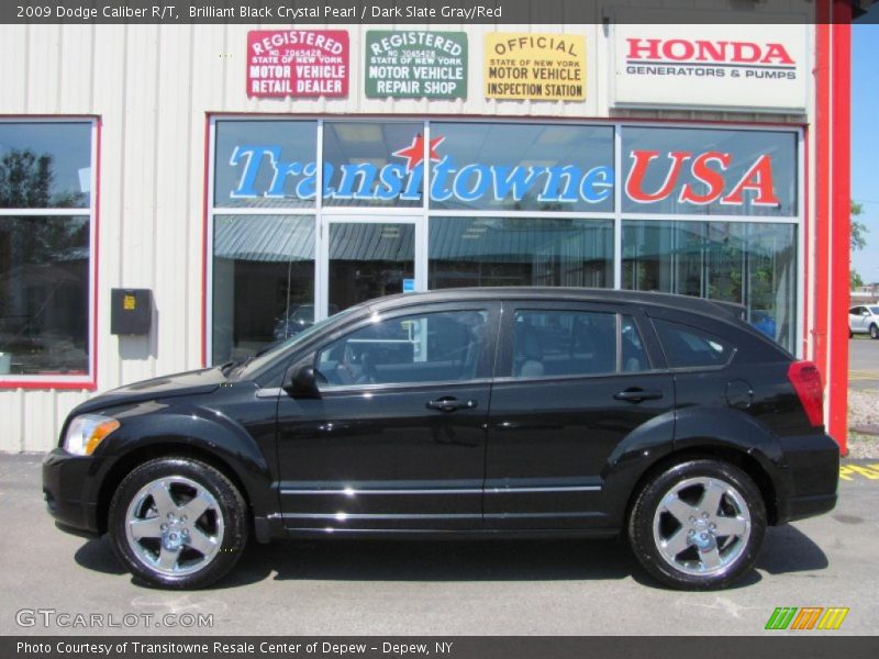 Brilliant Black Crystal Pearl / Dark Slate Gray/Red 2009 Dodge Caliber R/T