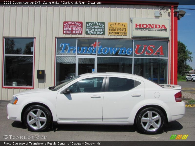 Stone White / Dark Khaki/Light Graystone 2008 Dodge Avenger SXT