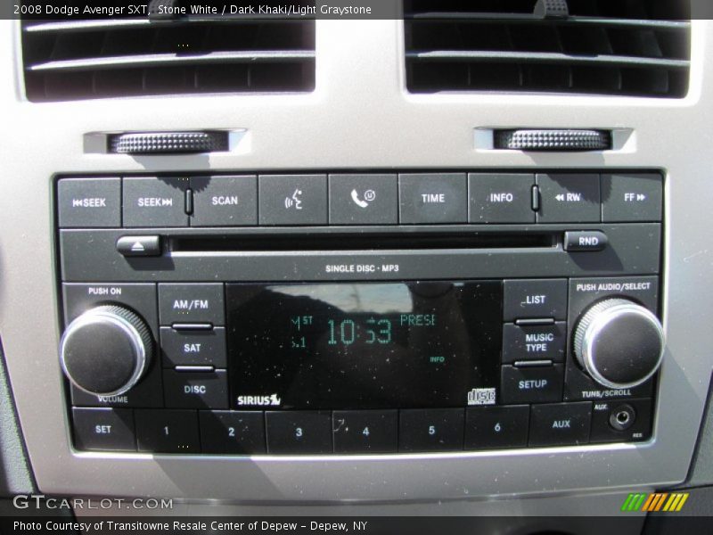 Stone White / Dark Khaki/Light Graystone 2008 Dodge Avenger SXT