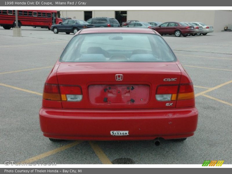 Milano Red / Gray 1998 Honda Civic EX Coupe