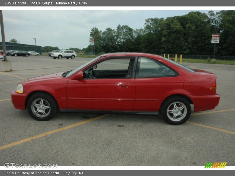 Milano Red / Gray 1998 Honda Civic EX Coupe