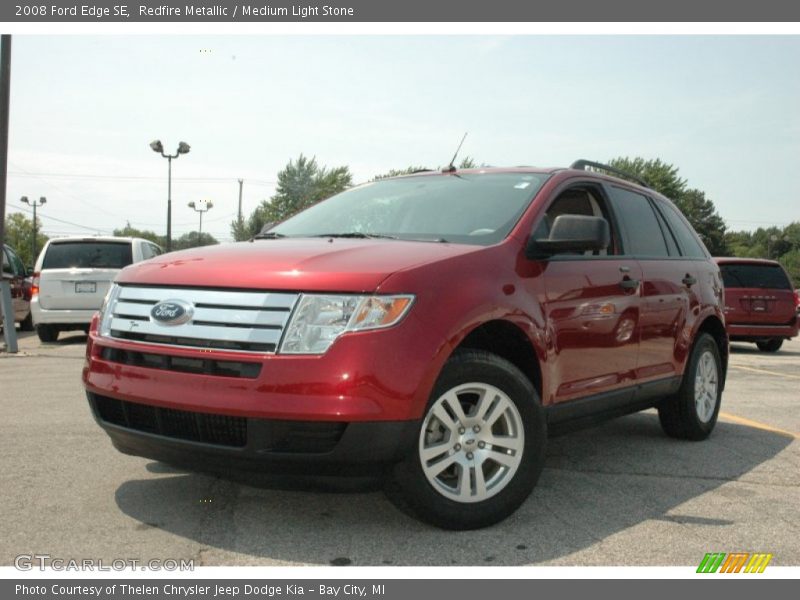 Redfire Metallic / Medium Light Stone 2008 Ford Edge SE