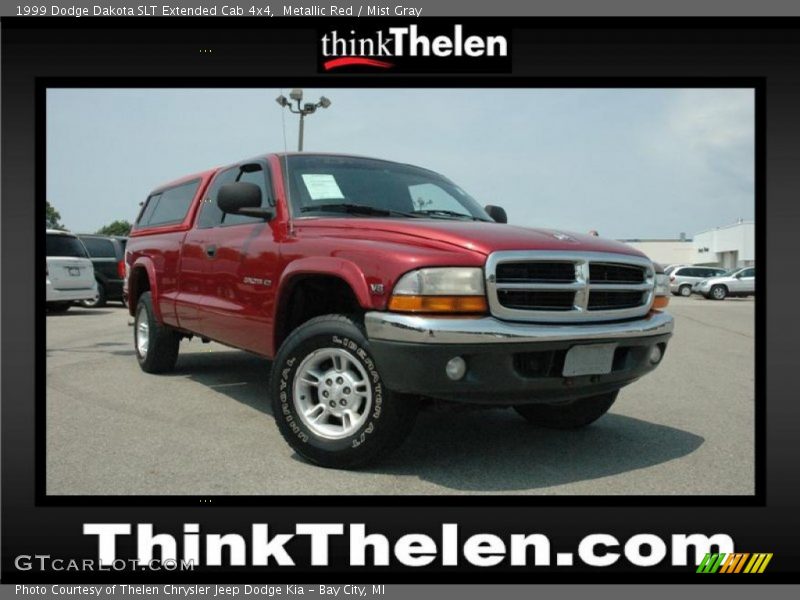 Metallic Red / Mist Gray 1999 Dodge Dakota SLT Extended Cab 4x4