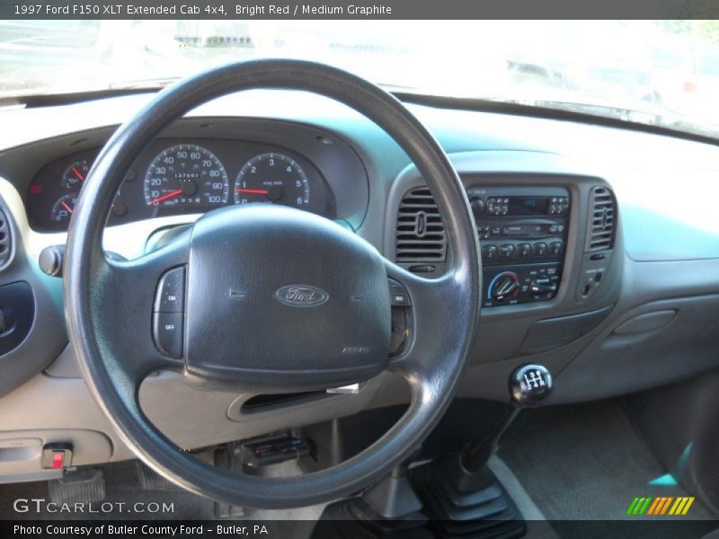 Bright Red / Medium Graphite 1997 Ford F150 XLT Extended Cab 4x4