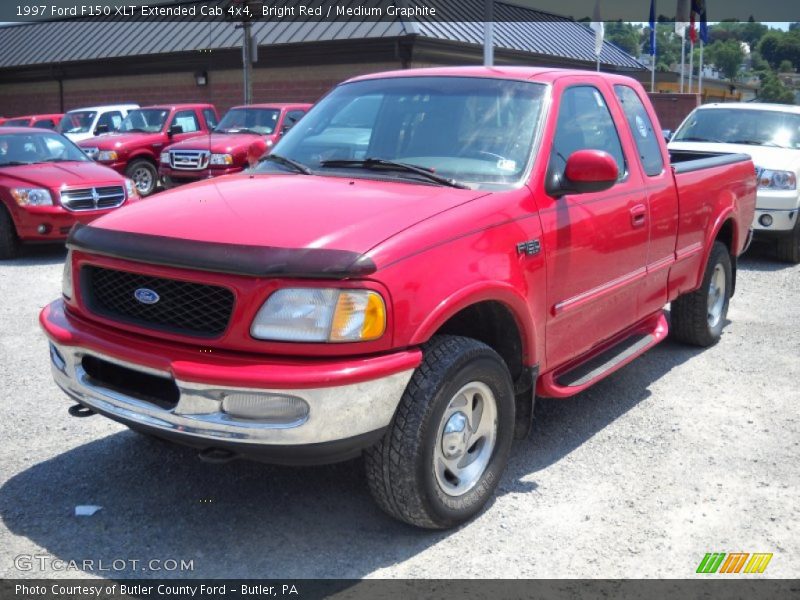 Bright Red / Medium Graphite 1997 Ford F150 XLT Extended Cab 4x4