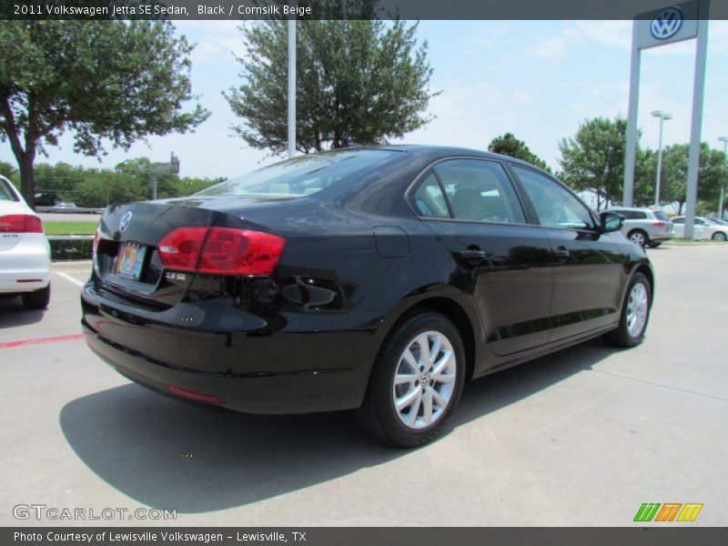Black / Cornsilk Beige 2011 Volkswagen Jetta SE Sedan